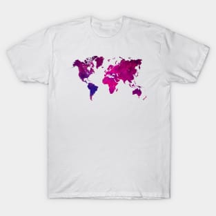 world map purple  #map #worldmap T-Shirt